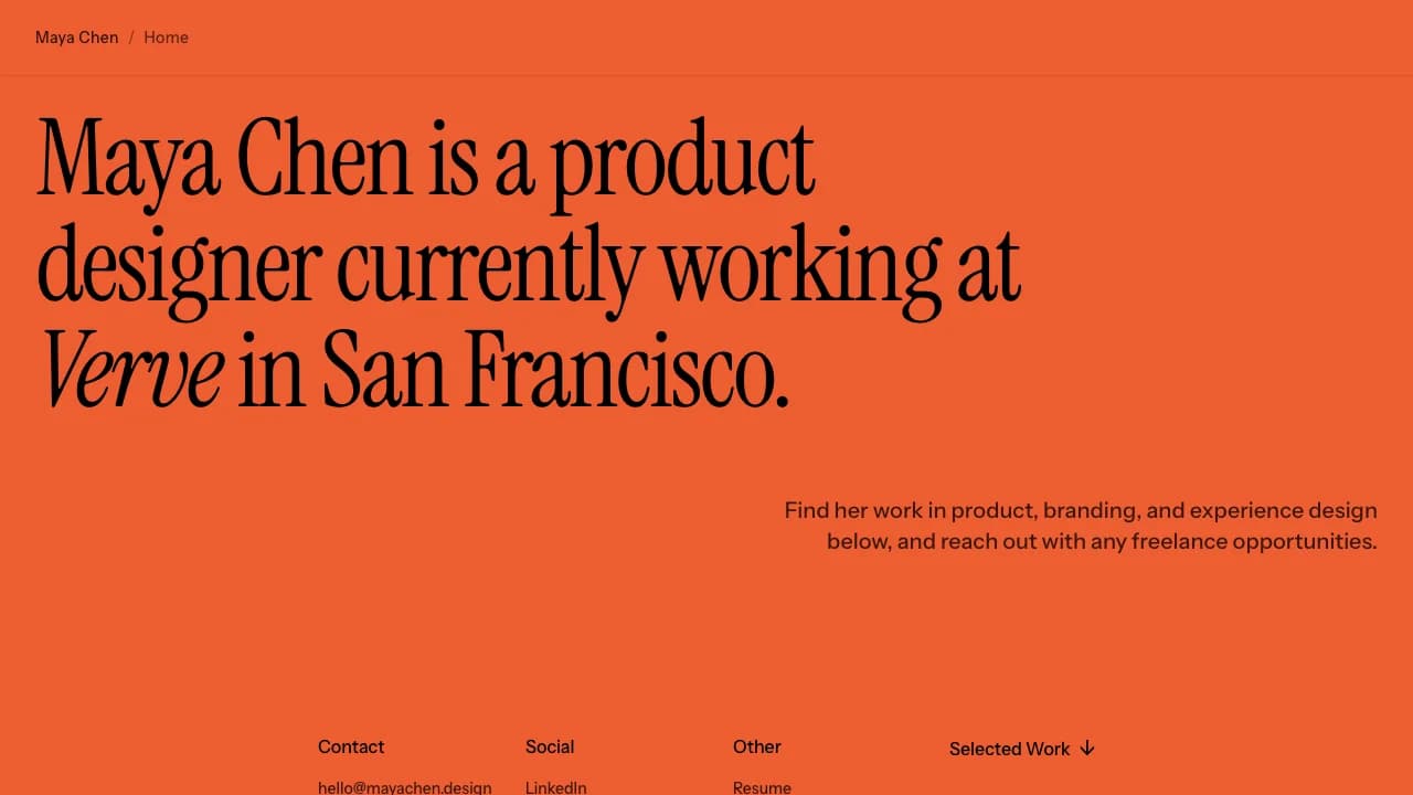 Screenshot of Ember - Bold Designer Portfolio